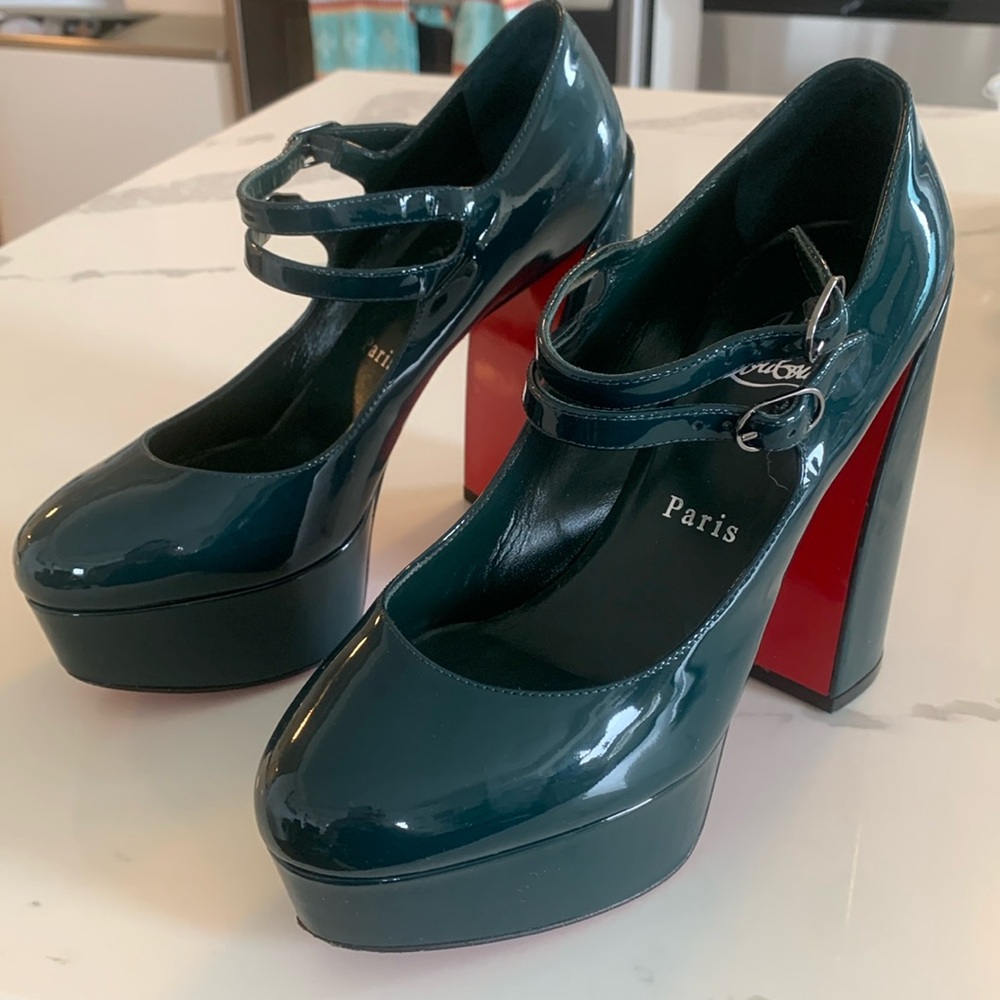 Christian Louboutin MOVIDA JANE 130 Patent Leather Mary Pump Heel Shoes